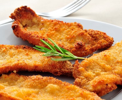 Chicken Schnitzel and Vegetable Salad